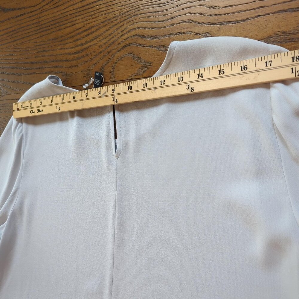 Eileen Fisher Blouse Womens Large Gray Silk Bell Sleeve Round Neck Tunic Top - Picture 13 of 16